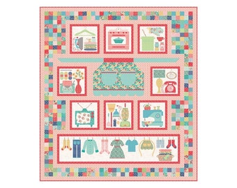 Vintage Housewife Quilt Kit by Lori Holt of Bee in My Bonnet for Riley Blake Designs, Lori Holt Sew Along, Vintage Happy 2 Fabric,