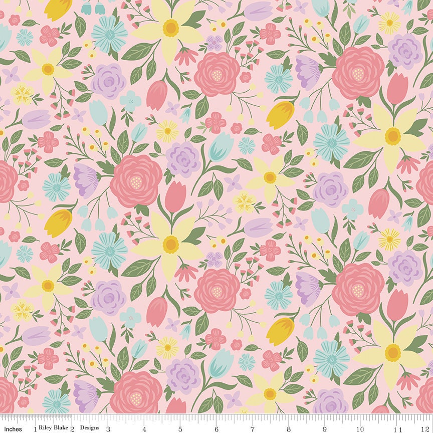 Bunny Trail Main Pink by Beverly Mccullough for Riley Blake Designs, 1/ ...