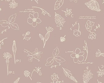 Wildwood Wander Sketchbook Taupe by Katherine Lenius for Riley Blake Designs, 1/2 Yard - Cut Continuously, C12432-TAUPE