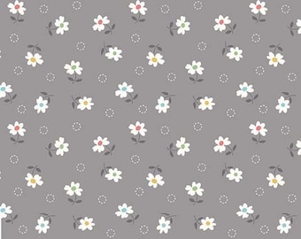 Farm Girl Vintage Daisy Gray by Lori Holt for Riley Blake, 1/2 Yard - Cut Continuously, C7877-GRAY