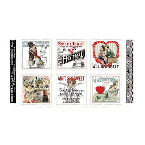 All My Heart Valentine Ads Patch Panel by J. Wecker Frisch for Riley Blake, PD14130-PANEL