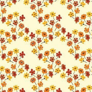 Fall&#39;s In Town Floral Cream by Sandy Gervais for Riley Blake Designs, 1/2 Yard - Cut Continuously, C13515-CREAM