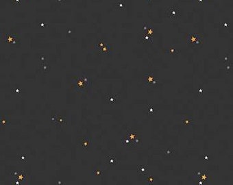 Haunted Adventure Stars Charcoal by Beverly McCullough for Riley Blake Designs, 1/2 Yard - Cut Continuously, C13115-CHARCOAL
