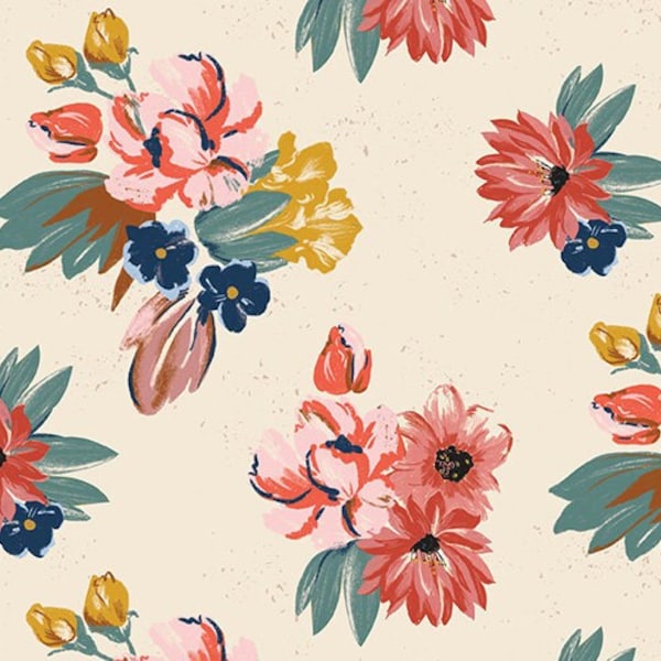 Wild Rose Floral Cream by the RBD Designers for Riley Blake Designs, 1/2 Yard - Cut Continuously, C14041-CREAM