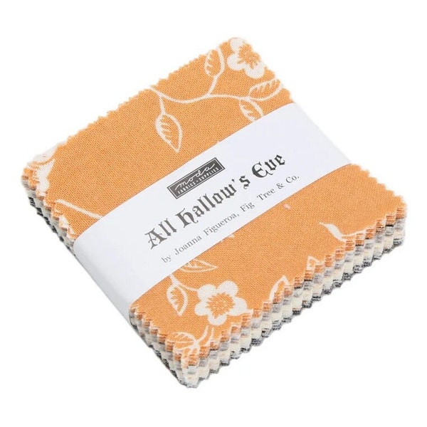 All Hallow's Eve Mini Charm Pack (42 pieces) by Fig Tree & Co for Moda Fabric, 2 1/2" x 2 1/2" squares