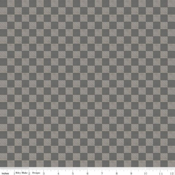 Send Me to the Woods Gray Check Fabric Vans Fabric by Tara 