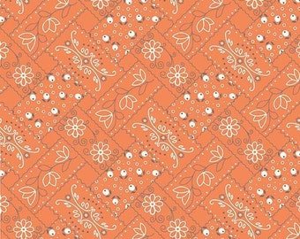 Farm Girl Vintage Bandana Orange by Lori Holt for Riley Blake, 1/2 Yard - Cut Continuously, C7874-ORANGE