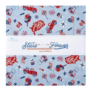 Stars and Stripes 10" Stacker (42 pieces) by Lori Whitlock for Riley Blake, 10-15710-42