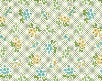 Granny Chic Bouquet Green by Lori Holt Bee in my Bonnet for Riley Blake Designs, 1/2 Yard - Cut Continuously, C8515-GREEN