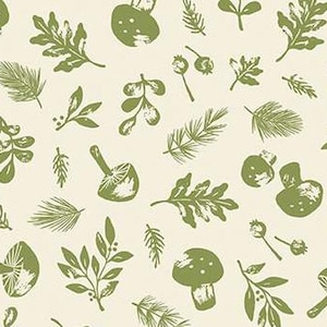 Yuletide Forest Woodland Cream by Katherine Lenius for Riley Blake Designs, 1/2 Yard - Cut Continuously, C13542-CREAM