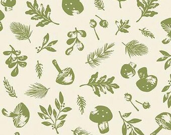 Yuletide Forest Woodland Cream by Katherine Lenius for Riley Blake Designs, 1/2 Yard - Cut Continuously, C13542-CREAM