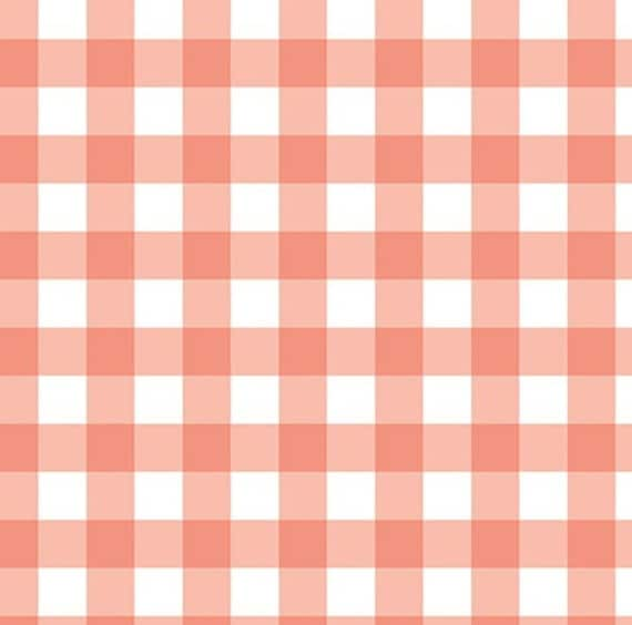 Homemade Coral Gingham Fabric by Echo Park Paper Co. - Riley Blake Fabrics