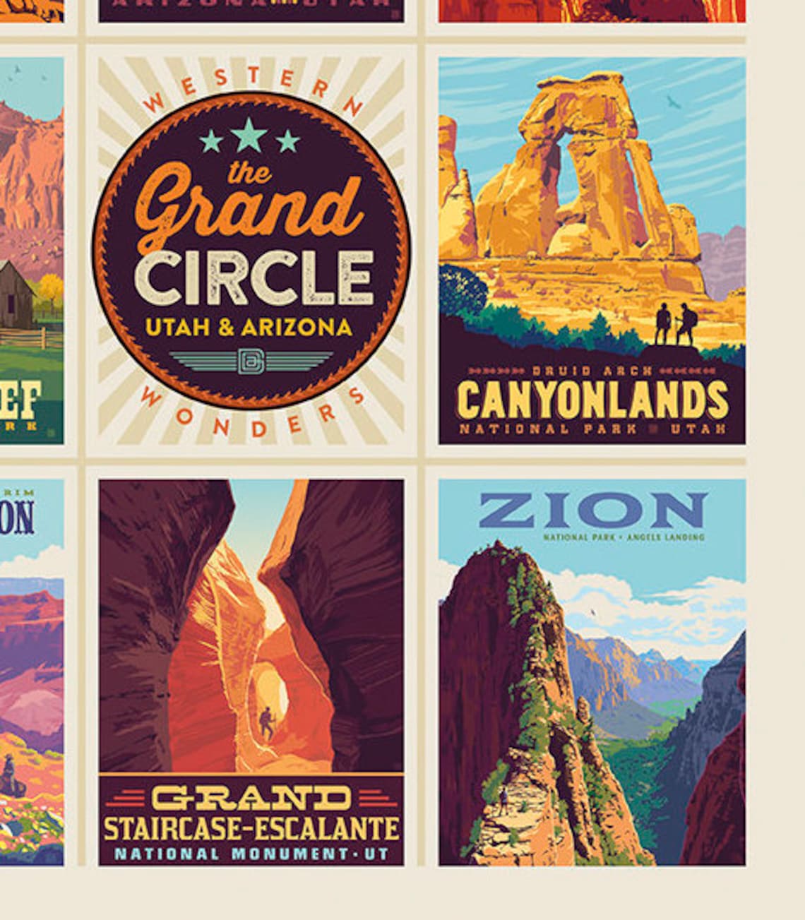The Grand Circle Poster Panel Destinations by Anderson Design | Etsy