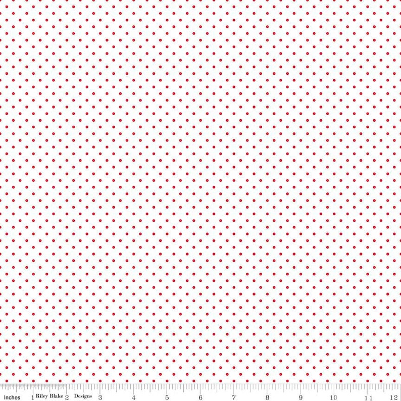 Red Import Swiss Dot on Quiltin Fabric with online shop White