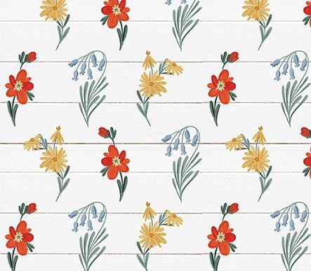 Farmhouse Summer Summer Wildflowers Off White by Echo Park Paper Co for Riley Blake, 1/2 Yard - Cut Continuously, C13631-OFFWHITE