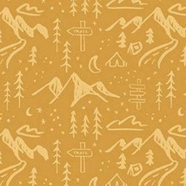 Albion Mountains Gold by Amy Smart for Riley Blake, 1/2 Yard - Cut Continuously, C14592-GOLD