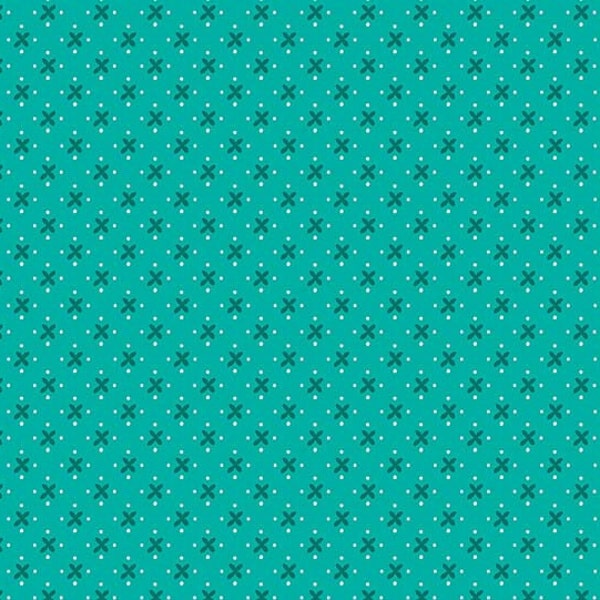 Granny Chic Kisses Teal by Lori Holt Bee in my Bonnet for Riley Blake Designs, 1/2 Yard - Cut Continuously, C8512-TEAL