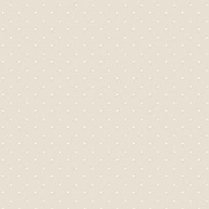 May include: A seamless pattern featuring small, evenly spaced white polka dots on a light beige background. The dots are consistent in size and distribution, creating a simple, repetitive design.