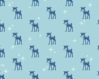 Cozy Christmas Reindeer Blue by Lori Holt for Riley Blake, 1/2 Yard - Cut Continuously, C5364-BLUE