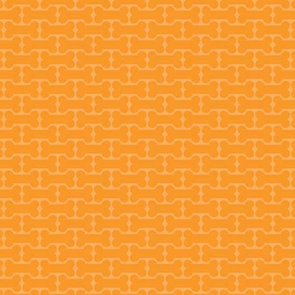 Puppy Love Puppy Bones Orange by Doodlebug Designs Inc for Riley Blake, 1/2 Yard - Cut Continuously, C6935-ORANGE