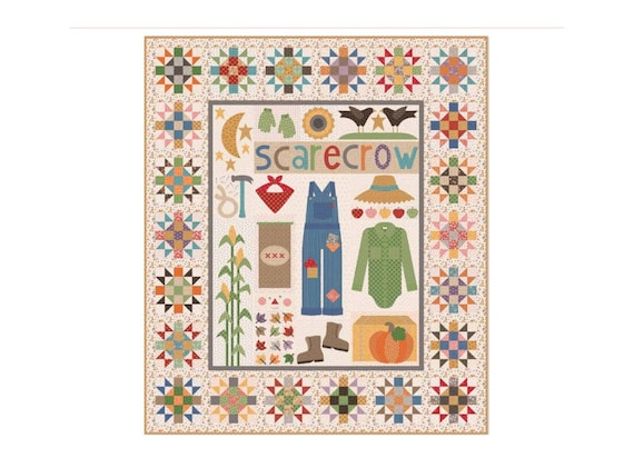 Lori Holt Sew Along How to Build a Scarecrow Quilt Kit featuring Autumn by Lori Holt for Riley Blake Designs
