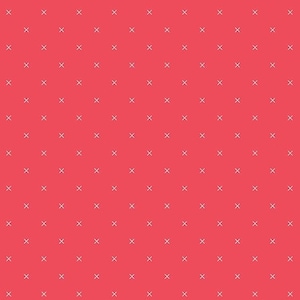 May include: A red background with a repeating pattern of white X's.