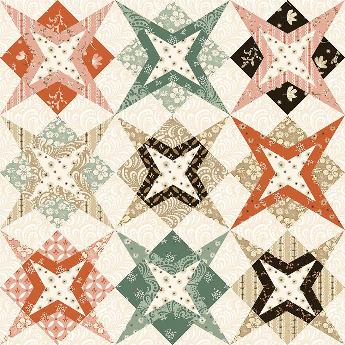 Morning Latte Star Cheater Print Multi by Sandy Gervais for Riley Blake ...