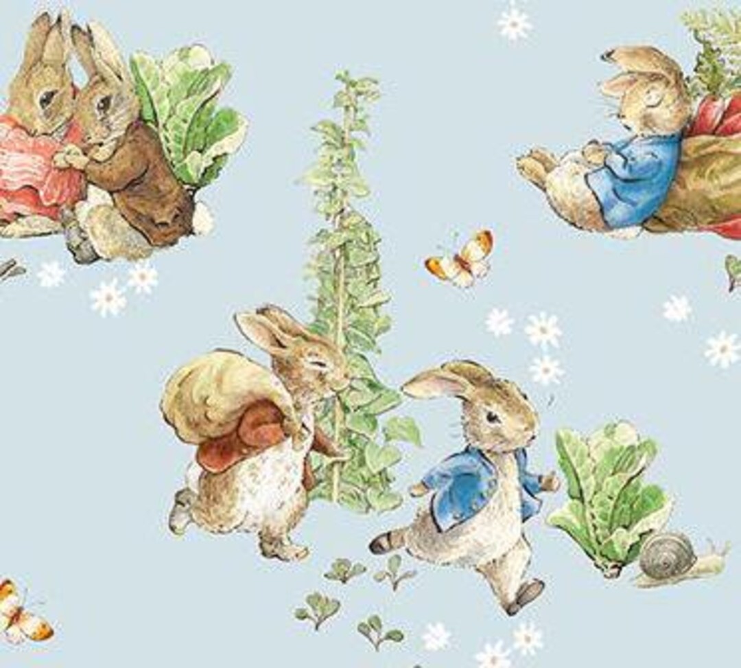 Peter Rabbit™ and Benjamin Bunny™ Main Blue, 1/2 Yard - Cut ...