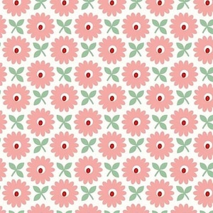 Wide Back Home Town Heirloom Coral by Lori Holt for Riley Blake, 1/2 Yard - Cut Continuously, WB13601-CORAL