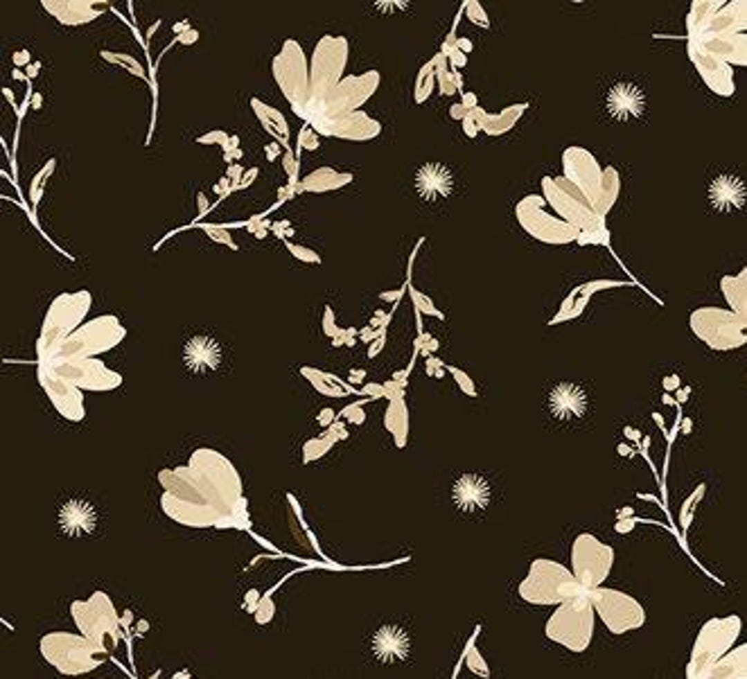 Morning Latte Floral Espresso by Sandy Gervais for Riley Blake Designs ...
