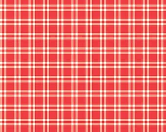 I Love Us Plaid Red by Sandy Gervais for Riley Blake Designs, 1/2 Yard - Cut Continuously, C13968-RED