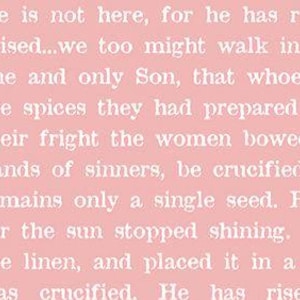 Egg Hunt Empty Tomb Text Pink by J. Wecker Frisch for Riley Blake Designs, 1/2 Yard - Cut Continuously, C17150-PINK