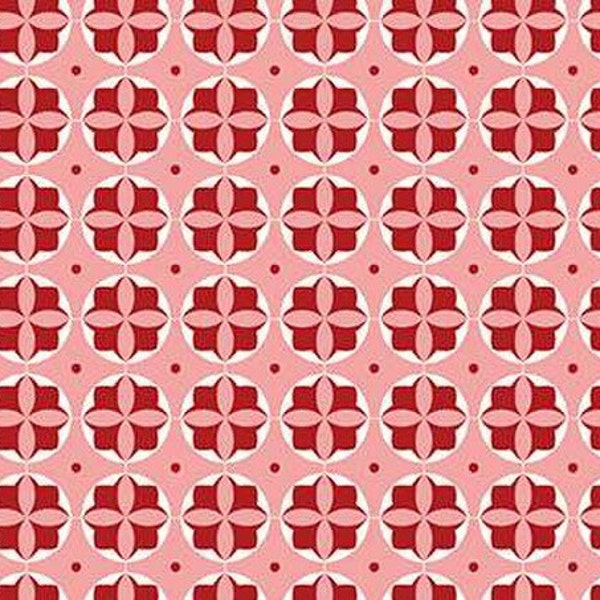 Bee Vintage Doris Coral by Lori Holt for Riley Blake, 1/2 Yard - Cut Continuously, C13087-CORAL