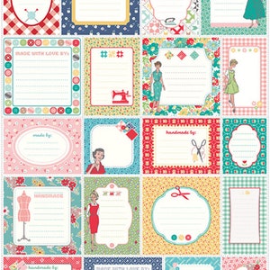 My Happy Place Label Panel, Lori Holt for Riley Blake Designs, 2/3 yard - Cut Continuously, P9316-MULTI