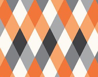 Frank and Friends Diamonds Orange by My Mind's Eye for Riley Blake Designs, 1/2 Yard - Cut Continuously, C17473-ORANGE