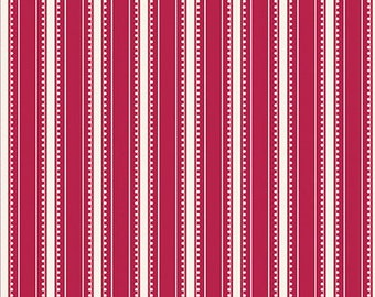Heirloom Red Stripe Berry by My Mind's Eye for Riley Blake Designs, 1/2 Yard - Cut Continuously, C14348-BERRY