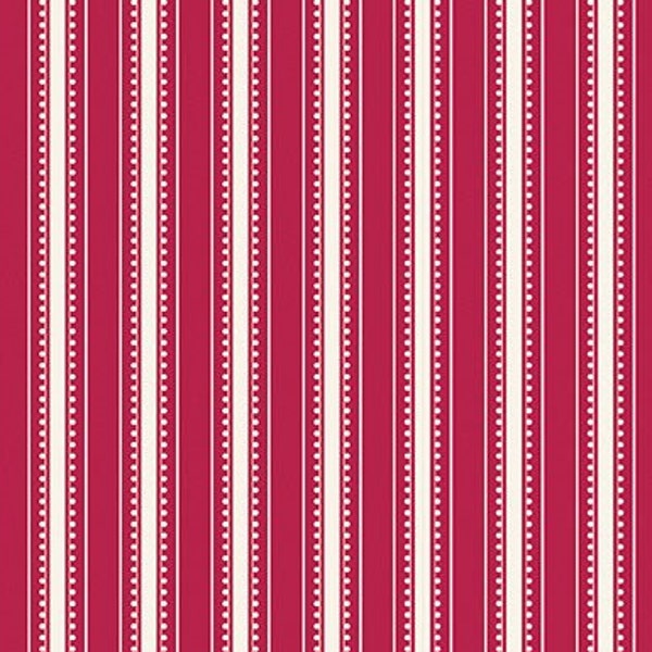 Heirloom Red Stripe Berry by My Mind's Eye for Riley Blake Designs, 1/2 Yard - Cut Continuously, C14348-BERRY