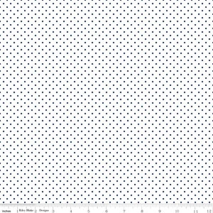 Navy Swiss Dot on White Fabric, Swiss Dot Fabric, Riley Blake Swiss Dot ...