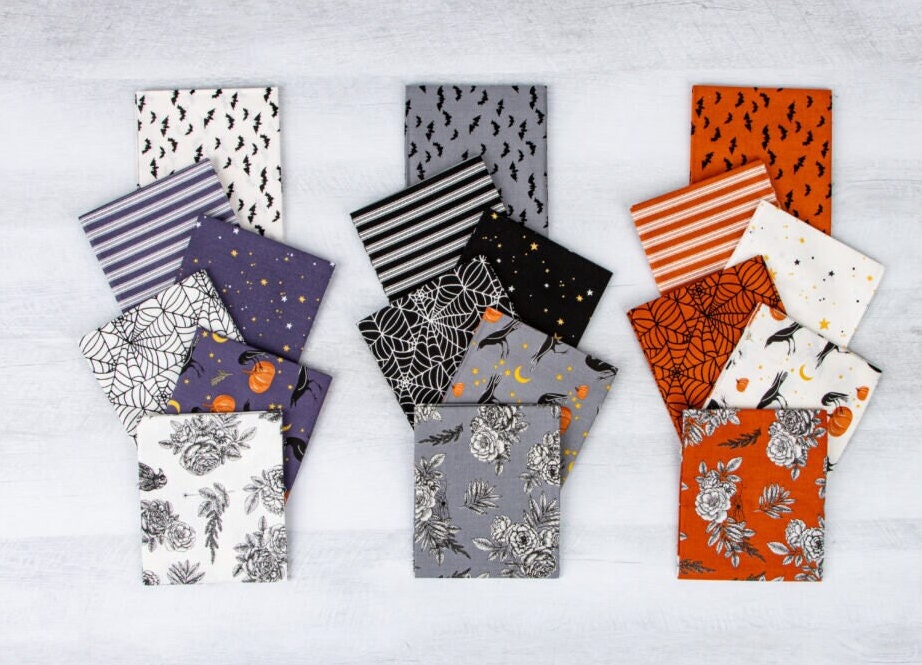Sophisticated Halloween Fat Eighth Bundle (18 pieces) by My Mind's Eye for Riley Blake Designs