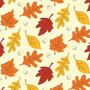 Fall&#39;s In Town Leaves Cream by Sandy Gervais for Riley Blake Designs, 1/2 Yard - Cut Continuously, C13511-CREAM