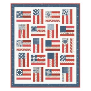 Fly the Flag Quilt Kit with Pattern featuring Independence by The RBD Designers for Riley Blake Designs, Finished Size 66" x 80"
