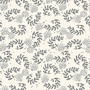 Fleur Noire Sprigs Cream by My Mind's Eye for Riley Blake, 1/2 Yard - Cut Continuously, C12522-CREAM