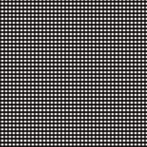 May include: A close-up of a black and white gingham pattern. The pattern consists of evenly spaced, intersecting lines that create a grid of small squares. The squares are alternately black and white, creating a classic, timeless design.