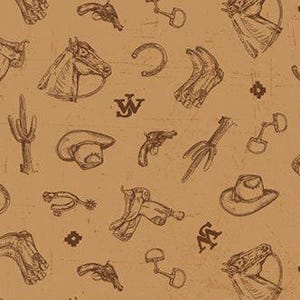 John Wayne American West Icons Tan for Riley Blake Designs, 1/2 Yard - Cut Continuously, C16625-TAN