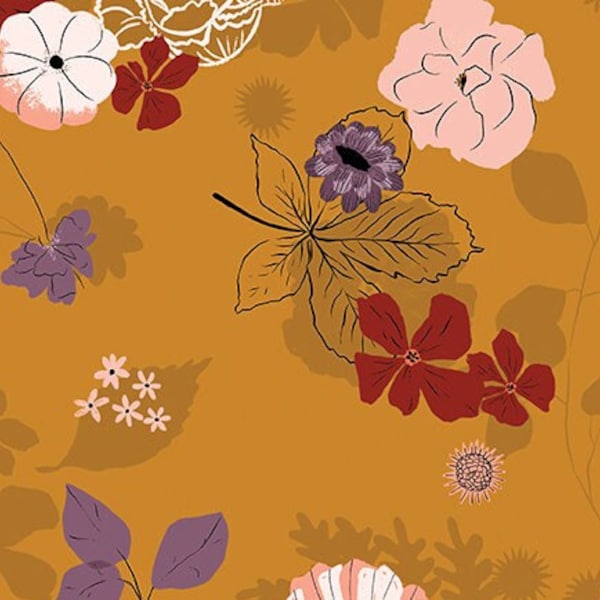 Maple Main Gold by Gabrielle Neil Design for Riley Blake, 1/2 Yard - Cut Continuously, C12470-GOLD