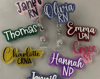 Personalized name badge reel, name badge, badge reel for nurse, badge reel