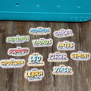 Zodiac Sign Bogg Bag Charms: Acrylic Waterproof Accessories