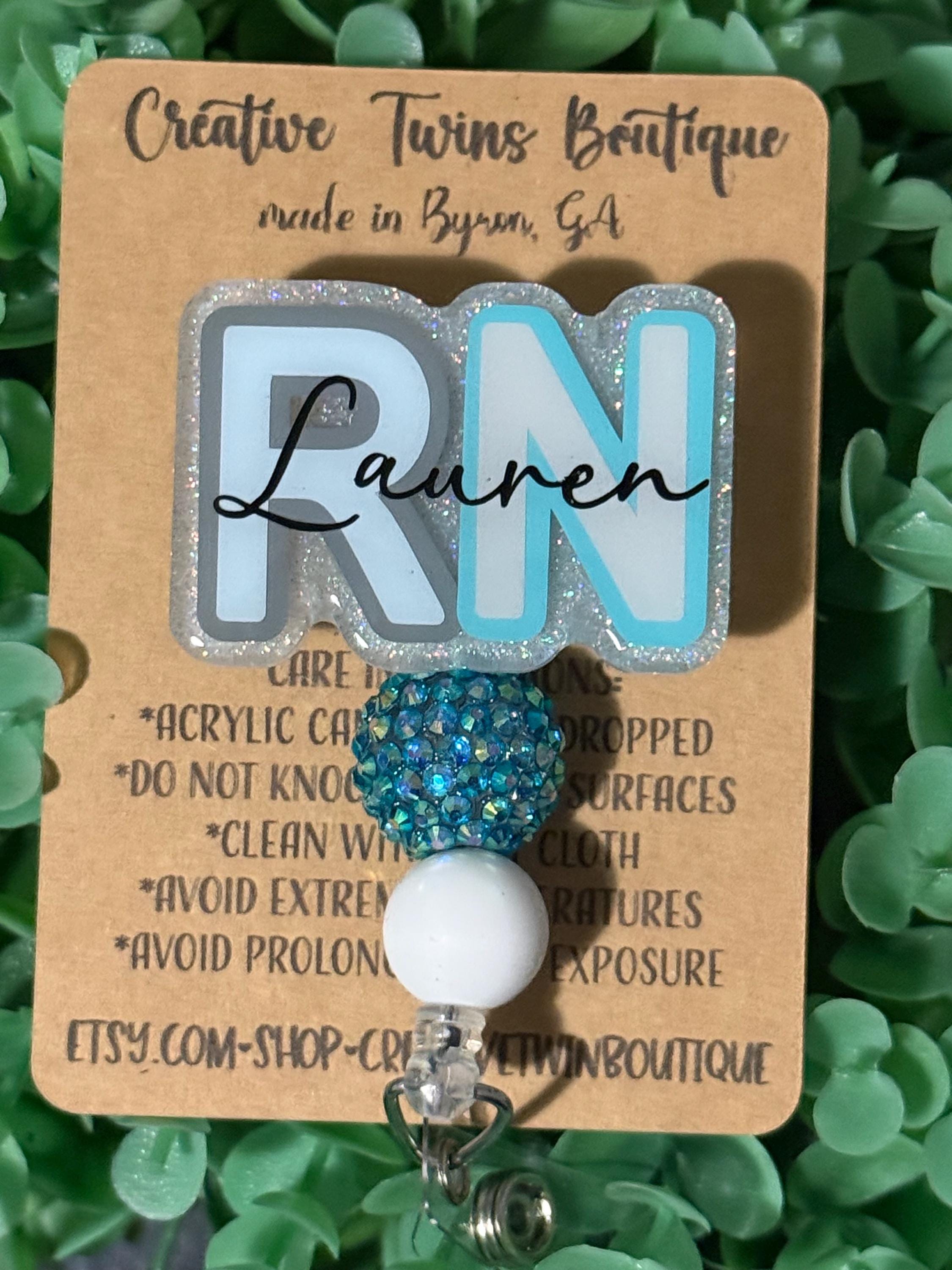 Personalized badge reel for nurse or healthcare worker, Interchangeable badge reel, gift idea