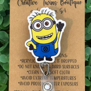 Cartoon character badge reel, minion ID badge holder, gift idea