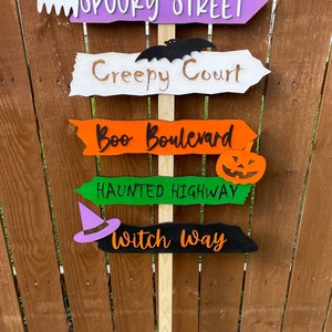 Halloween yard sign svg - Halloween street sign DXF - porch sign svg - glowforge svg - digital cut file - laser cut file